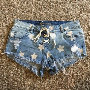 Billabong distressed star shorts