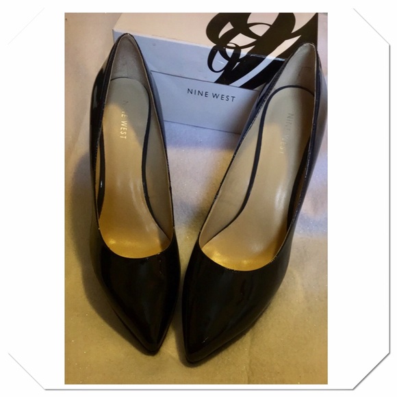 Navy Blue Nine West Patent Leather 3in Heels