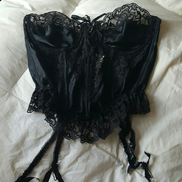 Victoria's Secret Black Lace Bustier 38C