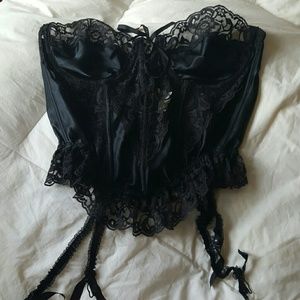 Victoria's Secret Black Lace Bustier 38C