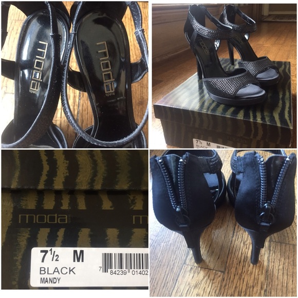 *NWOT* MODA Black Platform Heels - 7.5 - Picture 3 of 4