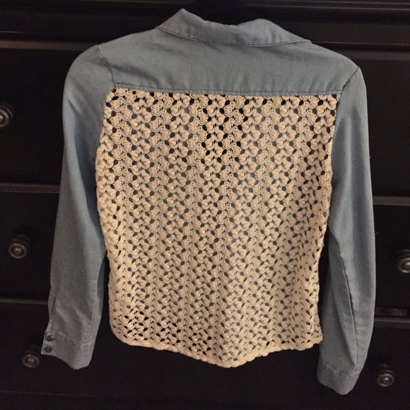 Denim button up with lace back