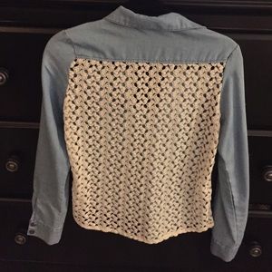 Denim button up with lace back