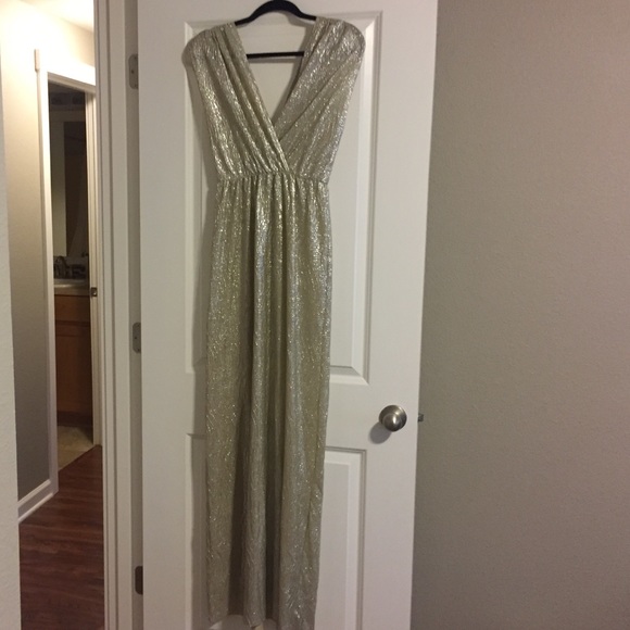 Gold lame maxi dress nwt