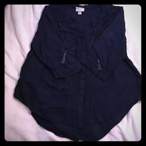 AVA&VIV button down blouse with tassel detail