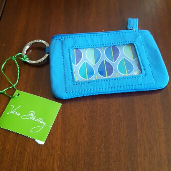 Vera Bradley blue change purse w/keyring