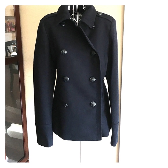 BRAND NEW! Navy blue nautical pea coat