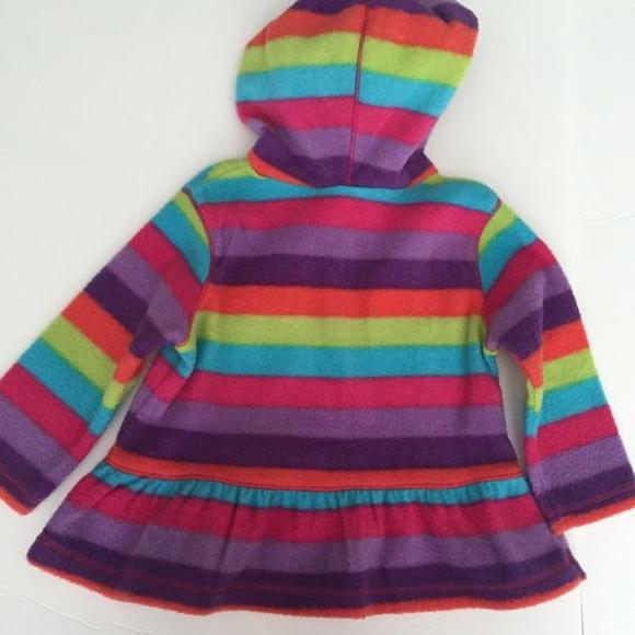 Multicolored stripe peplum fleece sweatshirt. - Picture 2 of 2