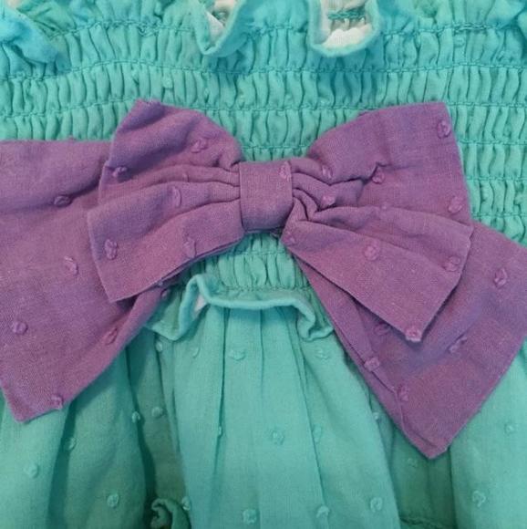 Bright turquoise, lime and purple sundress - Picture 3 of 3