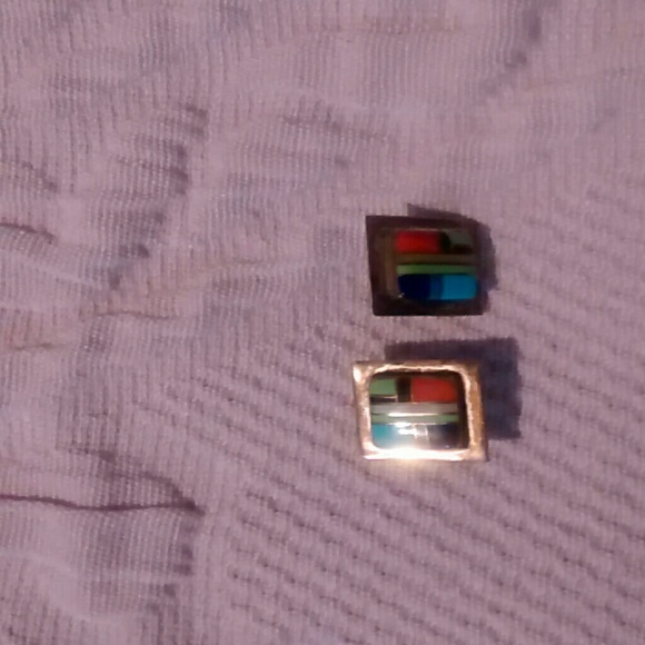 Silver and enamel earrings