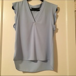 Blue Zara Flutter Top