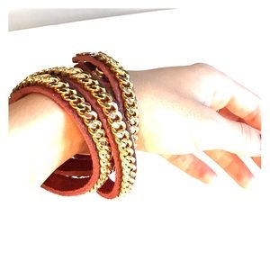 Gold and rest red wrap bracelet