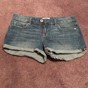 Light washed jean shorts
