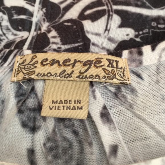 Energe Tops - Energe Top Black & White XL 16 18 plus stretch Energe Tops - Energe Top Black & White XL 16 18 plus stretch