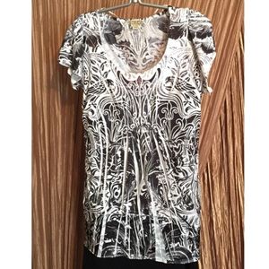 Energe Tops - Energe Top Black & White XL 16 18 plus stretch Energe Tops - Energe Top Black & White XL 16 18 plus stretch