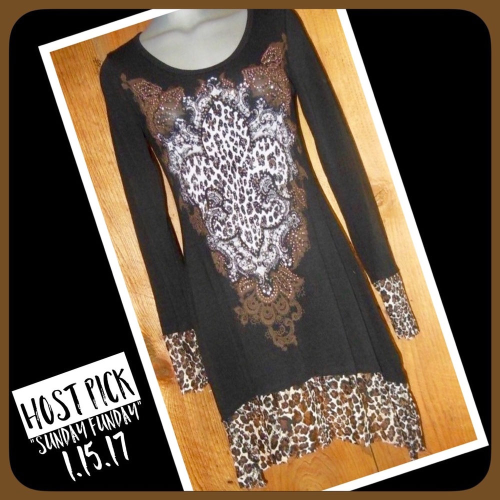 🎉HP🎉👀Embellished Tunic/Dress Sharkbite Hem👀