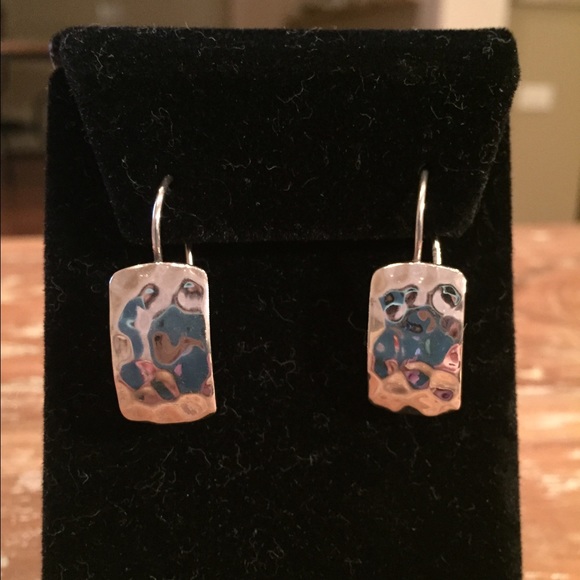 Silpada...hammered sterling silver earrings.
