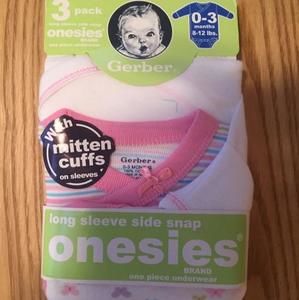 3 Pack Brand New Gerber Onesies