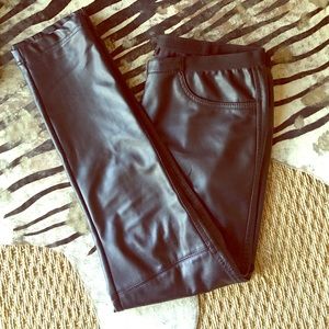 Bcbgmaxazria  black leather leggings.