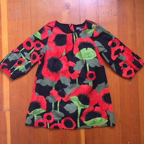 NWT BabyGap red poppies dress