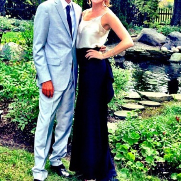 BCBG elegant formal waterfall skirt