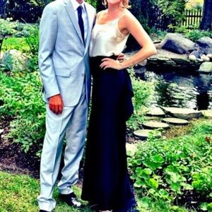 BCBG elegant formal waterfall skirt