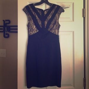 Bebe Black and Nude Cocktail Dress