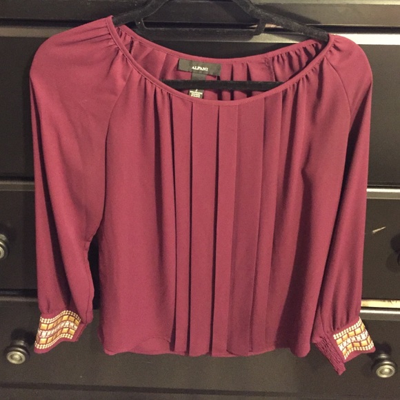 Plum long sleeve blouse