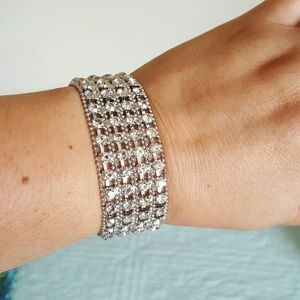 Cubic zirconia sterling silver bracelet