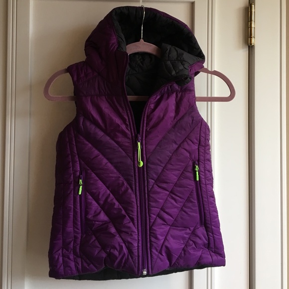 Ivivva girls purple down reversible winter vest!