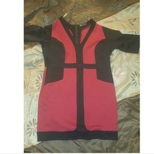 Black and red body con dress. Worn only once!!