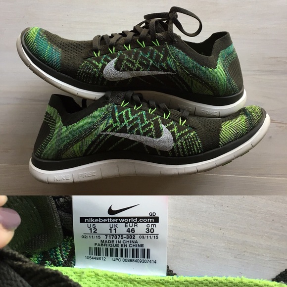 SALE🎉 Men's Nike Free 4.0 Flyknit size 12 Green