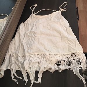 Lace white tank size small