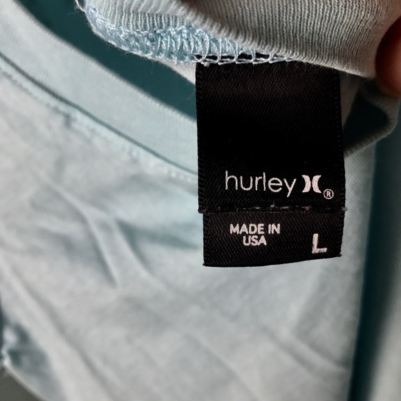 SOLD Hurley NWOT Soft Cotton Tee Light Blue silver - Picture 3 of 4