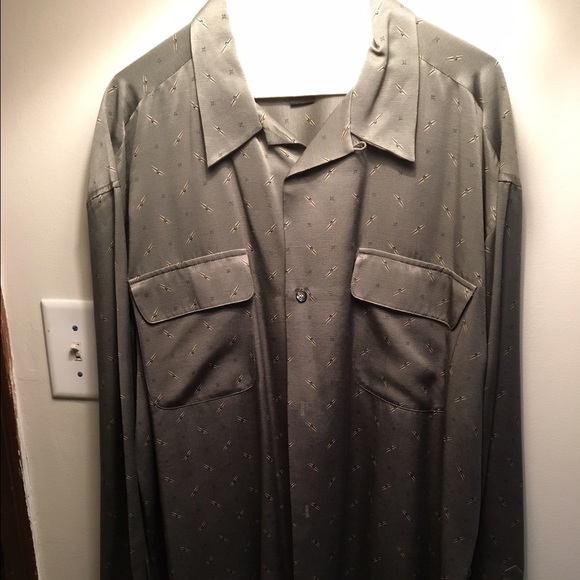 Grey button down