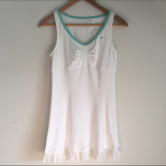 Nike Dresses & Skirts - NIKE white tennis dress with mint green trim