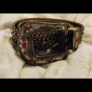 Kippy's Crystal Big Cowgirl Belt with Pave Buckle