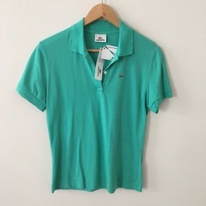 Lacoste seafoam green/teal polo