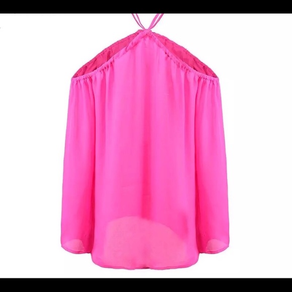 💕LAST ONE!! Chiffon Cold Shoulder Halter Top💕 - Picture 2 of 4