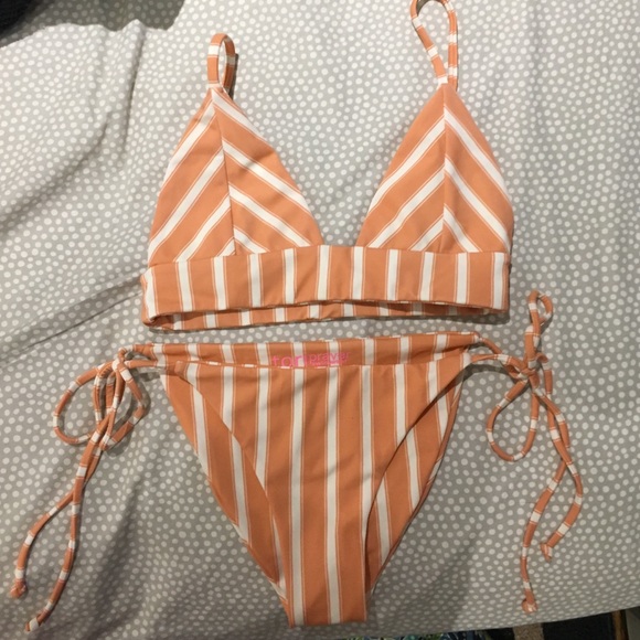 Tori Praver Swimwear Striped Bikini