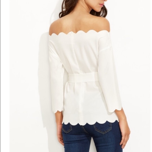 Tops - White scallop top (no belt) Tops - White scallop top (no belt)