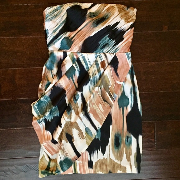 Ann Taylor multi-color strapless dress