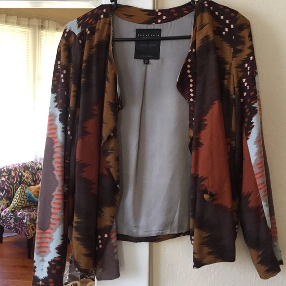 Anthropologie Funky Sanctuary Clothing ikat blazer