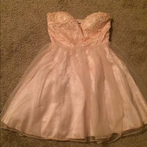 Blush colored formal dress