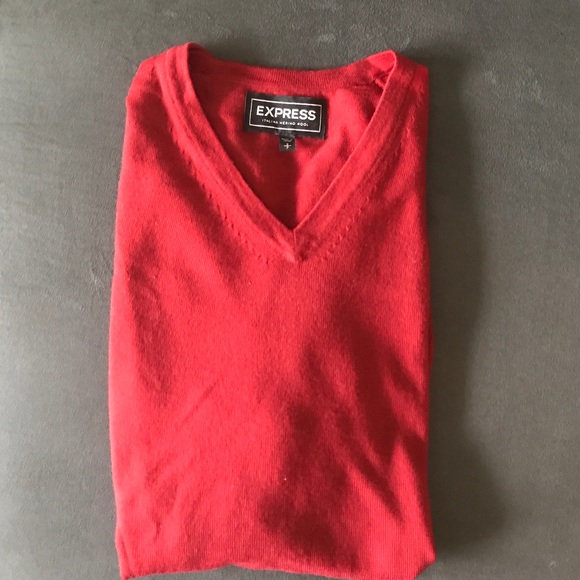 Express 100% Merino Wool V-Neck Sweater