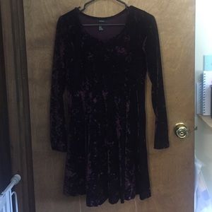 Crushed velvet skater dress