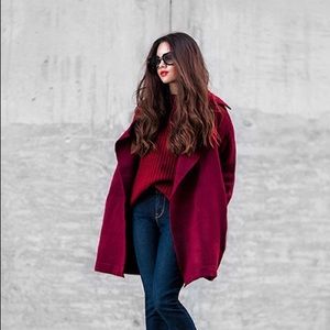 Red Wine Lapel Sweater
