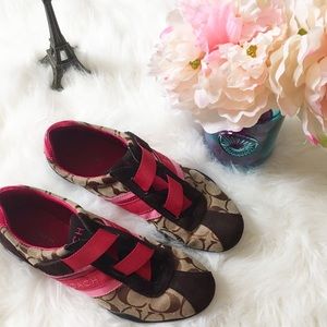 Coach Pink and Brown Sneakers