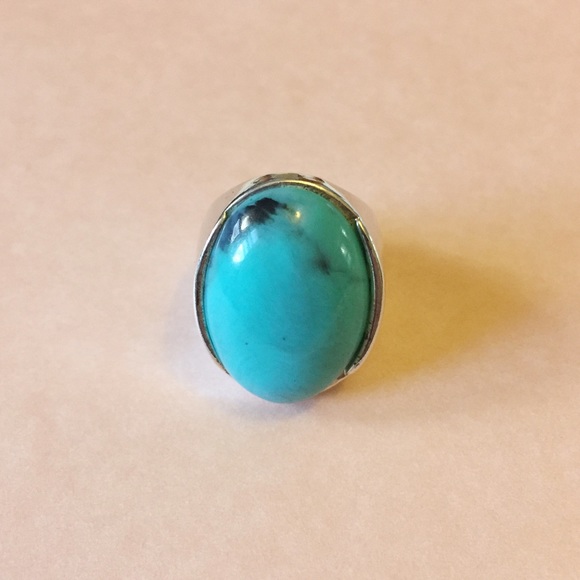 Turquoise and silver ring