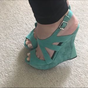 Tiffany blue wedges
